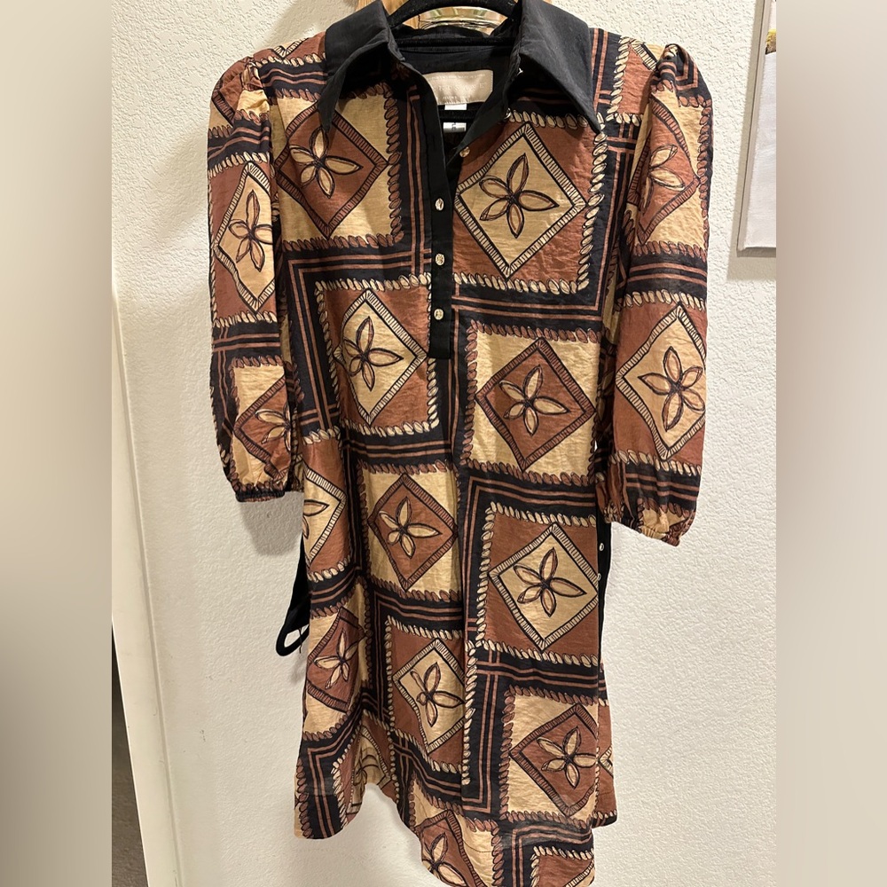 Keepsake The Label Vera Coffee Patchwork Dress - image 5